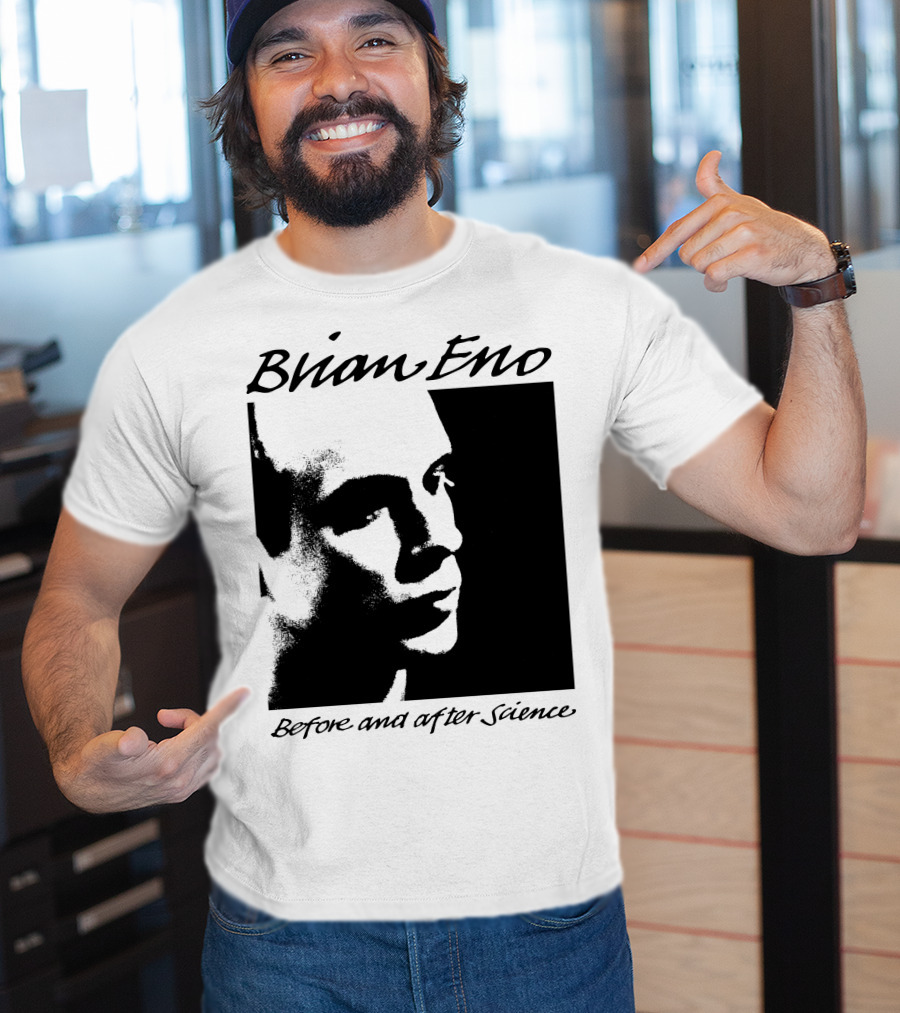 Brian Eno Before And After Science Album Face Black And White Profile T-Shirt