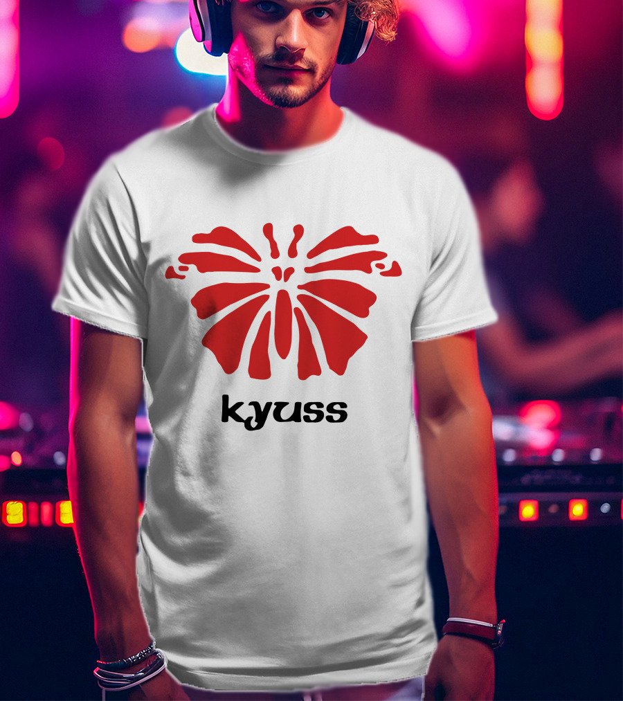 Kyuss Vintage Logo Red Flower T-Shirt
