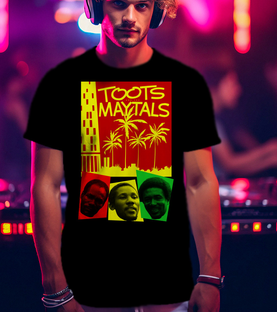 Toots And The Maytals Palm Trees And Faces In Red Yellow Green T-Shirt