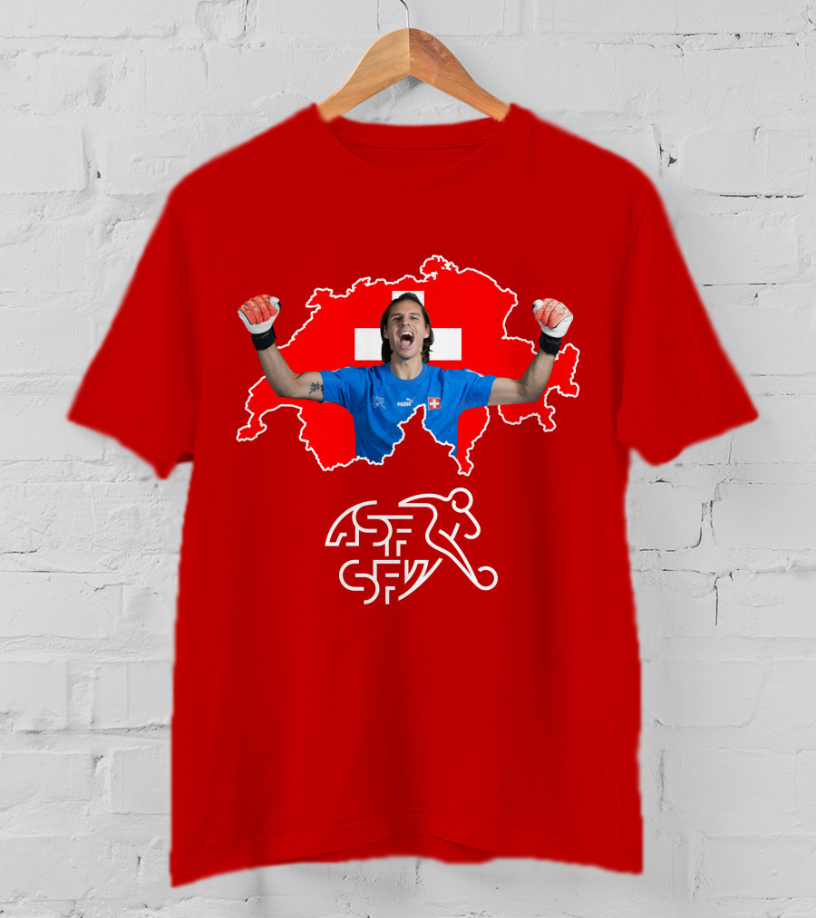 Yann Sommer Swiss Football Goalkeeper Celebration Map T-Shirt