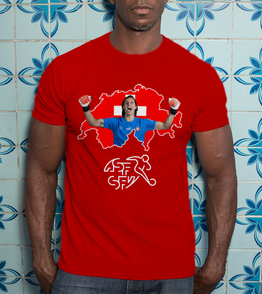 Yann Sommer Swiss Football Goalkeeper Celebration Map T-Shirt
