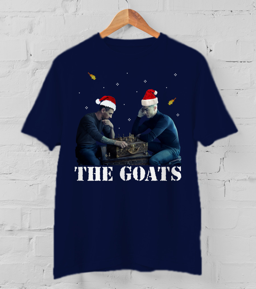 The Goat Xmas Chess Match With Santa Hats T-Shirt