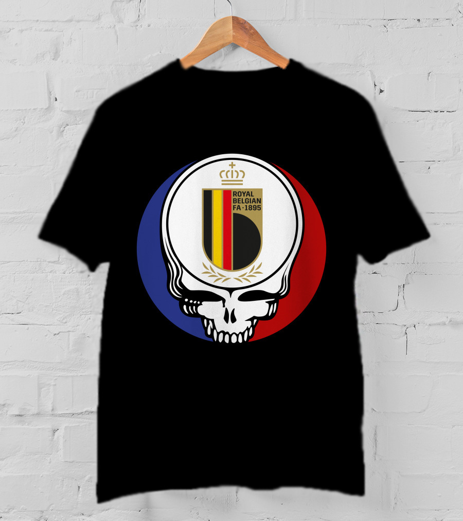 Belgian Red Devils Grateful Dead Royal Belgian FA 1895 Skull Emblem T-Shirt
