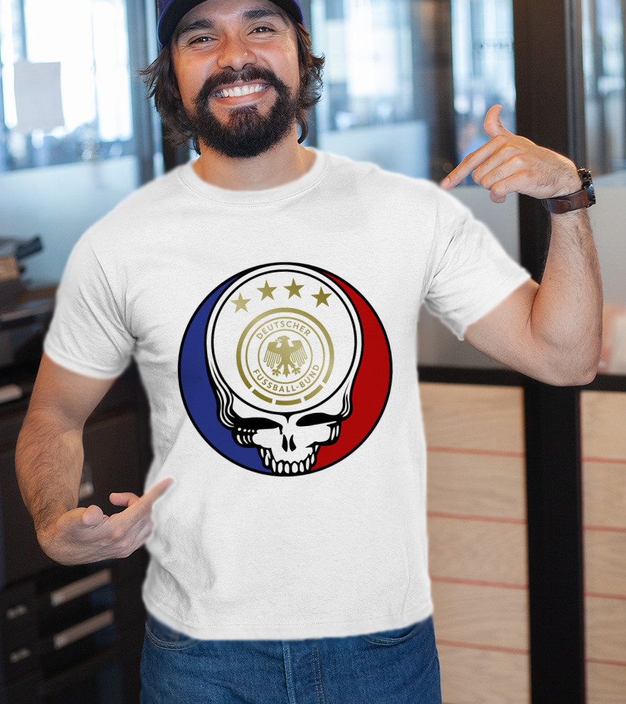 Germany Football Team Deutscher Fussball-Bund Grateful Dead Skull T-Shirt