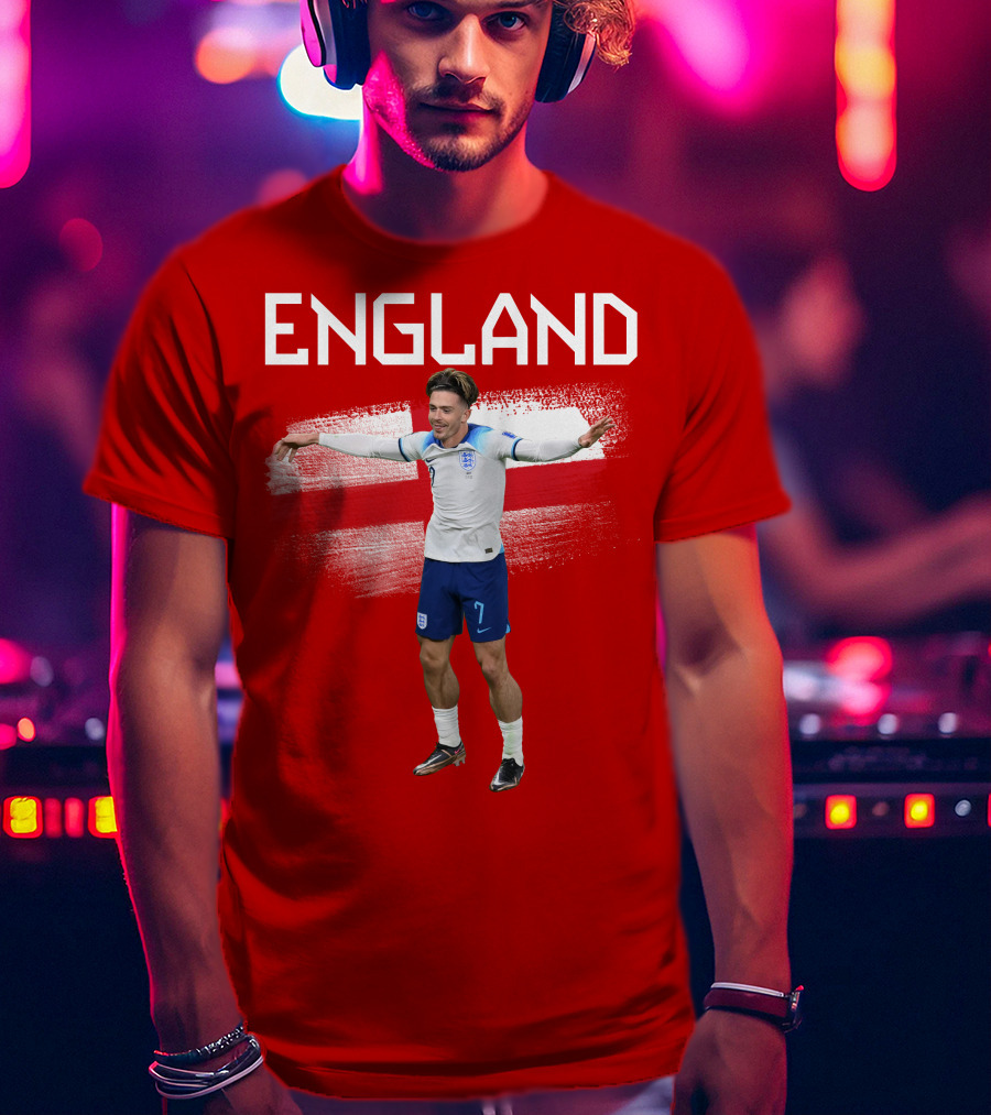 Jack Grealish England Soccer Celebration St George's Cross T-Shirt