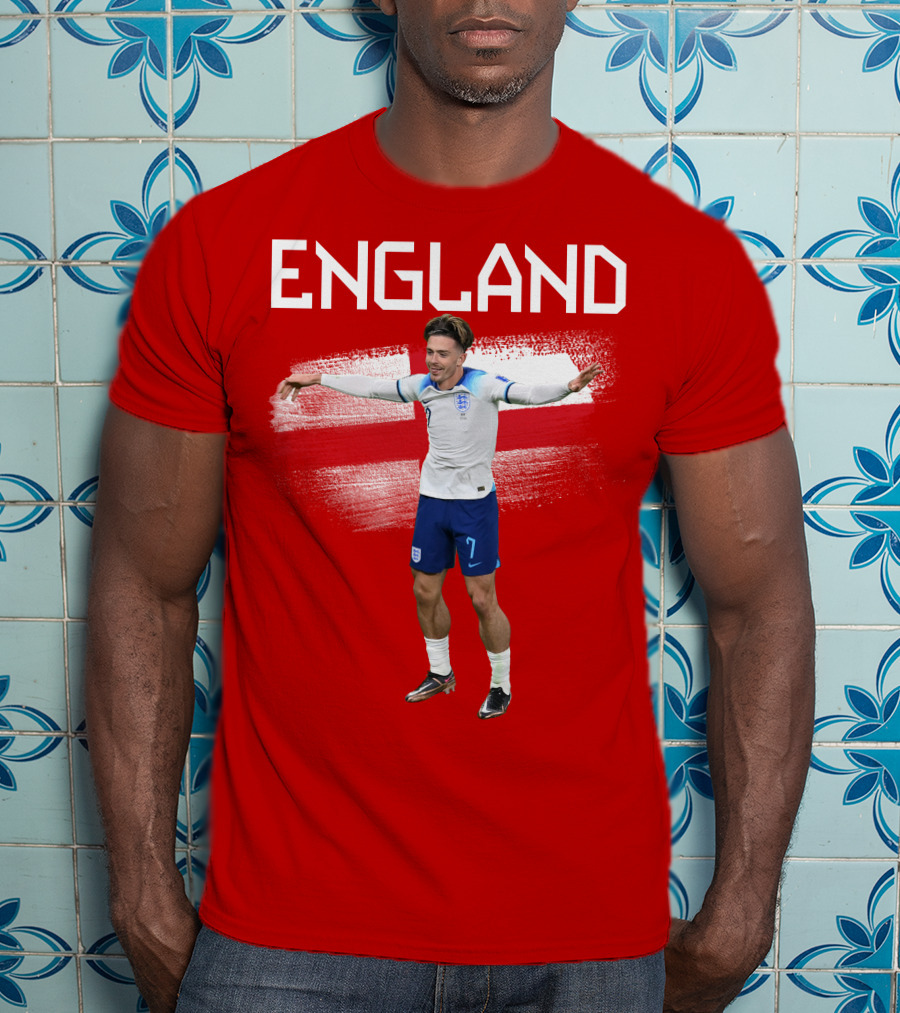 Jack Grealish England Soccer Celebration St George's Cross T-Shirt