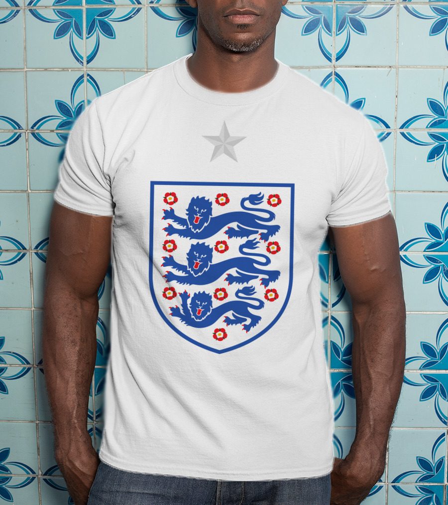 Foden 20 England Football Crest Lions Roses Star T-Shirt