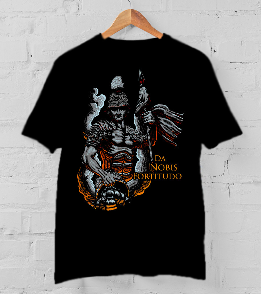 Roman Warrior With DA NOBIS FORTITUDO Banner T-Shirt