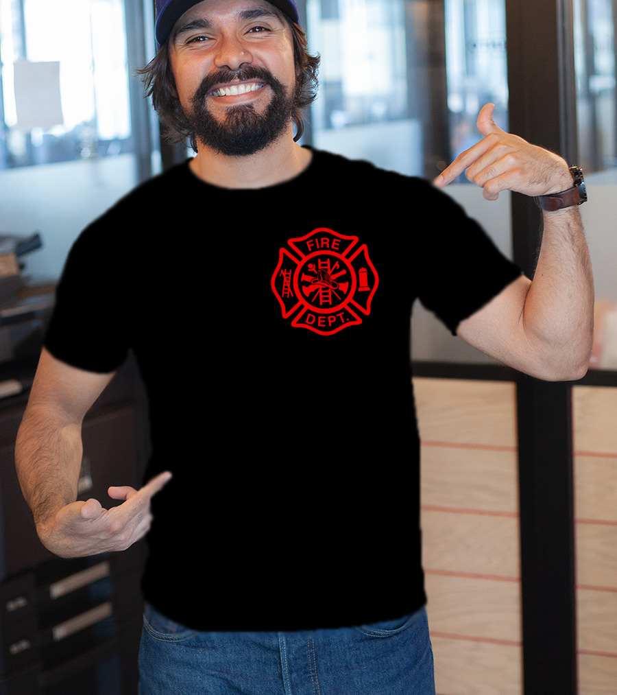 Fire Department Firefighter Hawaii Maltese Cross T-Shirt