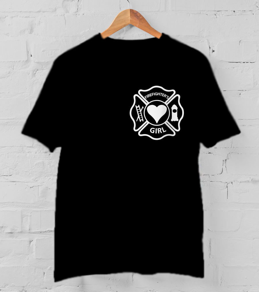 Firefighter's Girl Text With Firefighter T-Shirt