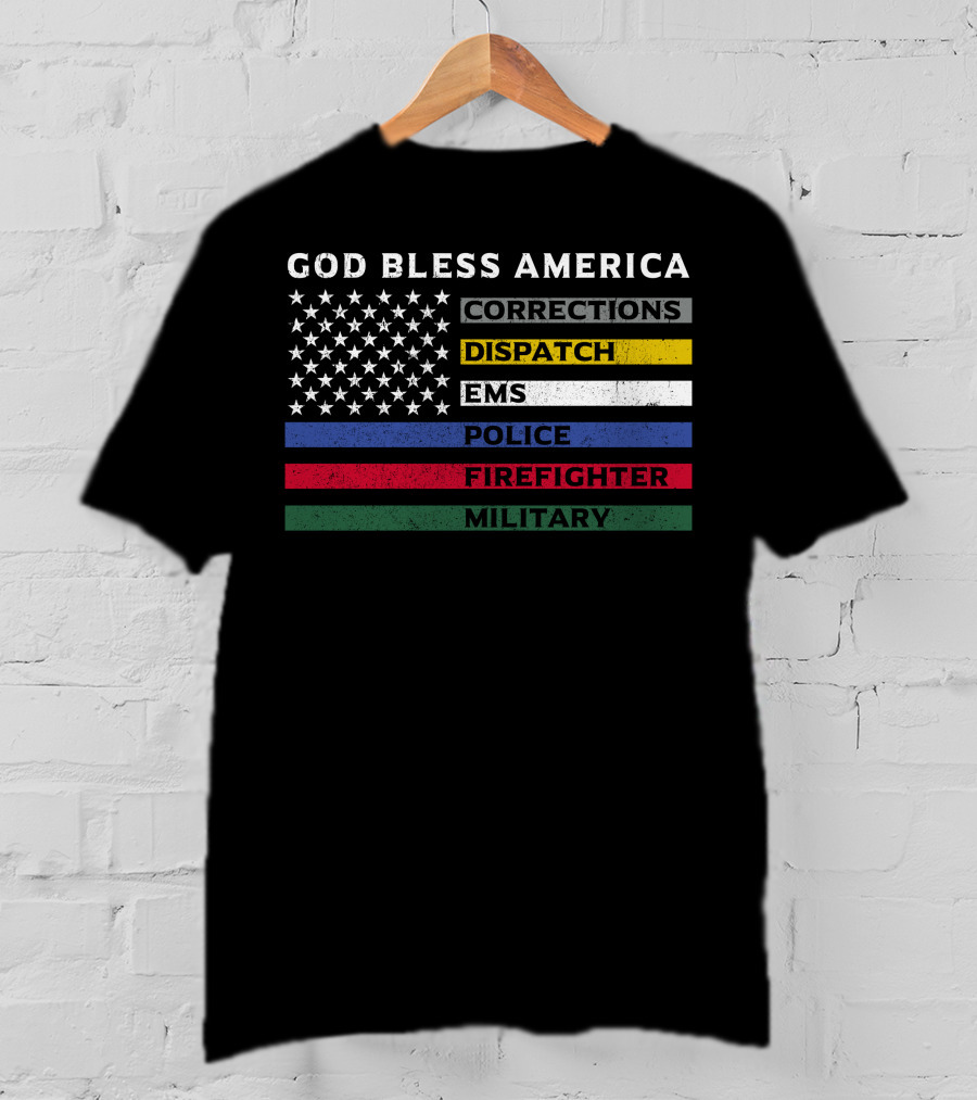 Corrections Dispatch Police Firefighter Military Honor And Respect T-Shirt