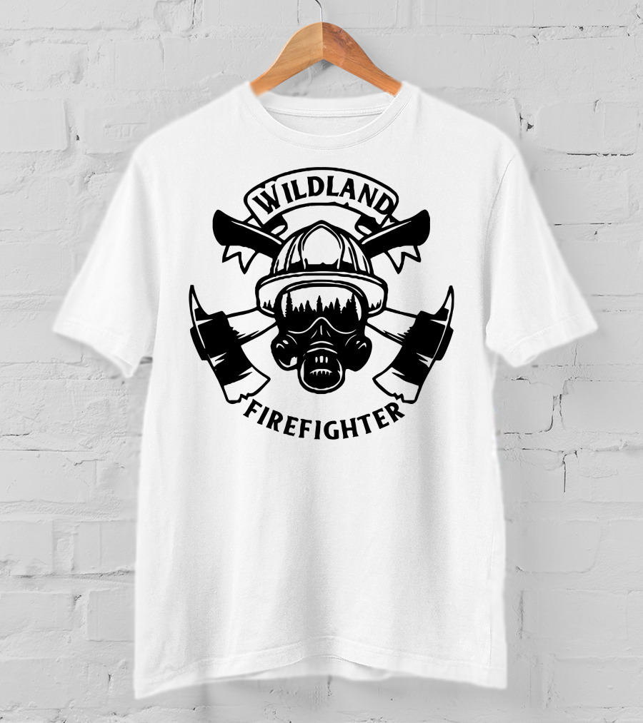 WILDLAND FIREFIGHTER Forest Helmet Axes Mask T-Shirt