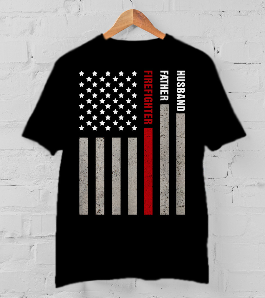 FIREFIGHTER BAR GRAPH RED STRIPE T-Shirt