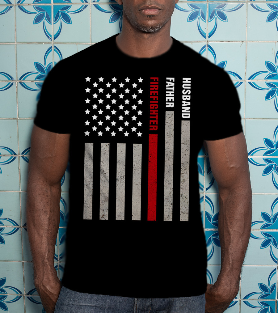 FIREFIGHTER BAR GRAPH RED STRIPE T-Shirt