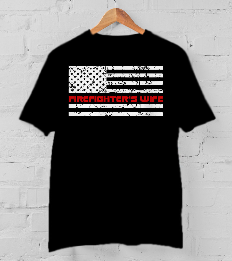 FIREFIGHTER'S WIFE Red Text T-Shirt