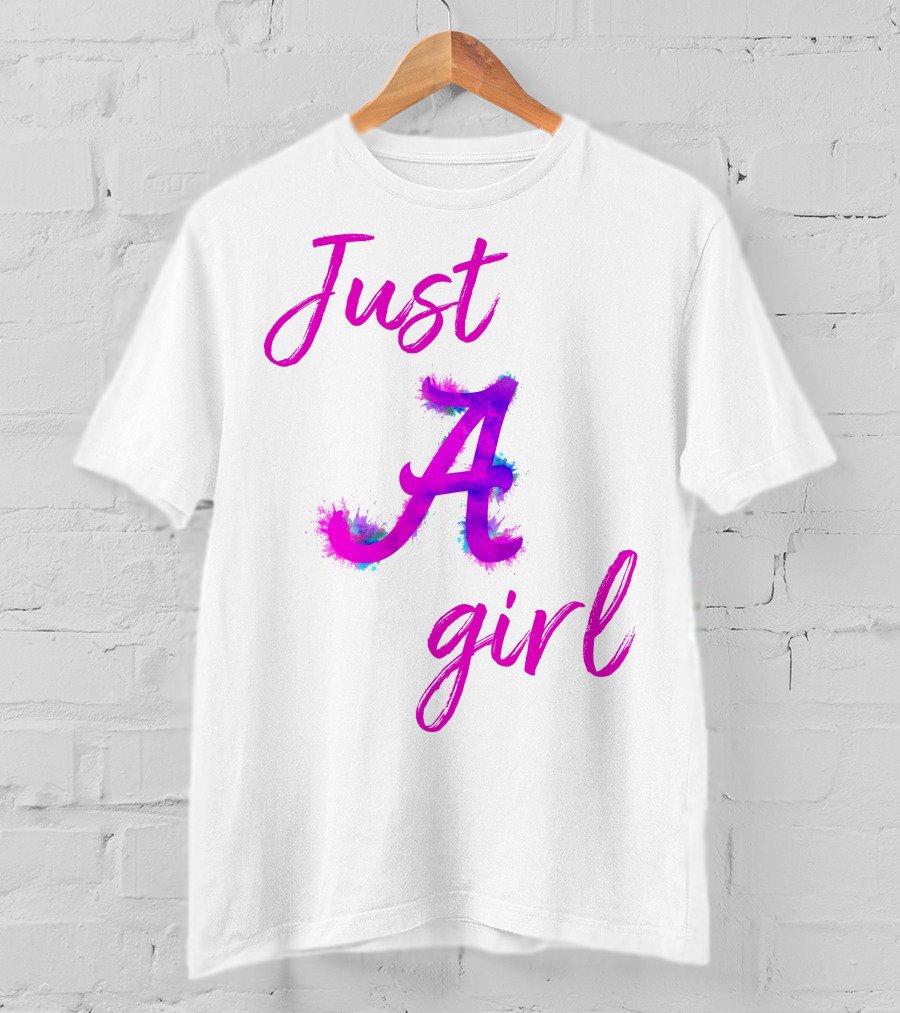 Just A Girl Aesthetic Calligraphy Bright Colors T-Shirt