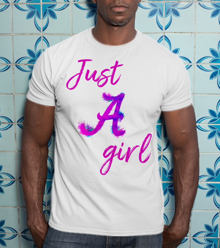 Just A Girl Aesthetic Calligraphy Bright Colors T-Shirt