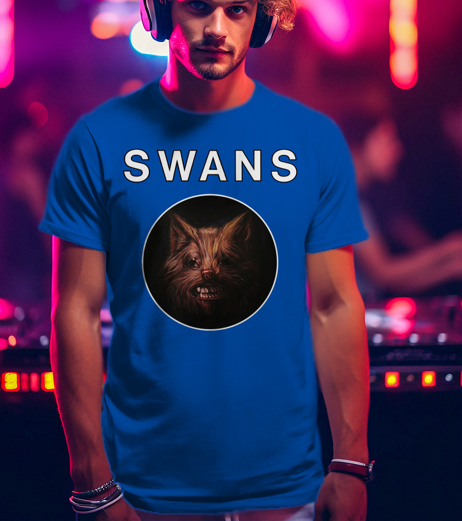 SWANS Ferocious Feline Face T-Shirt