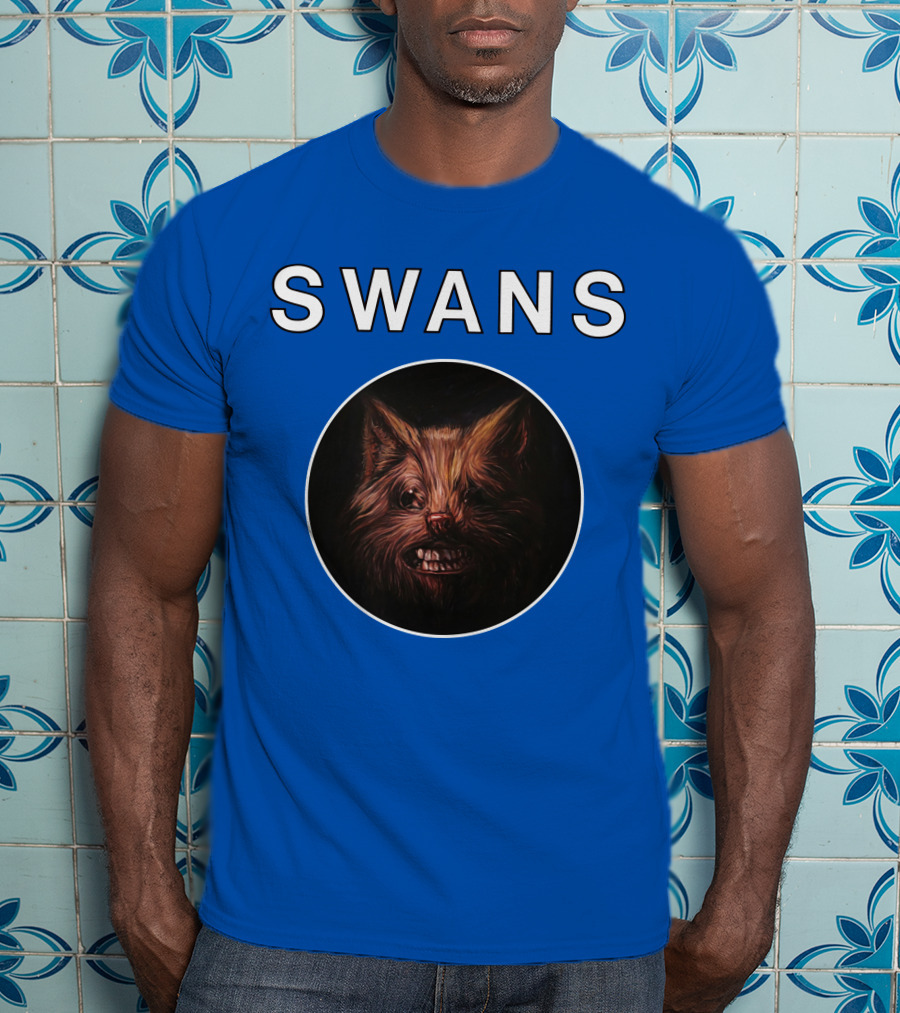SWANS Ferocious Feline Face T-Shirt
