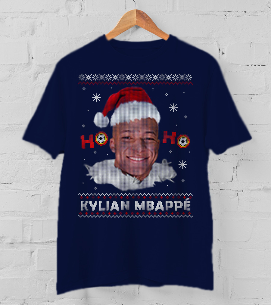 Kylian Mbappe Ho Ho Christmas Santa Hat T-Shirt