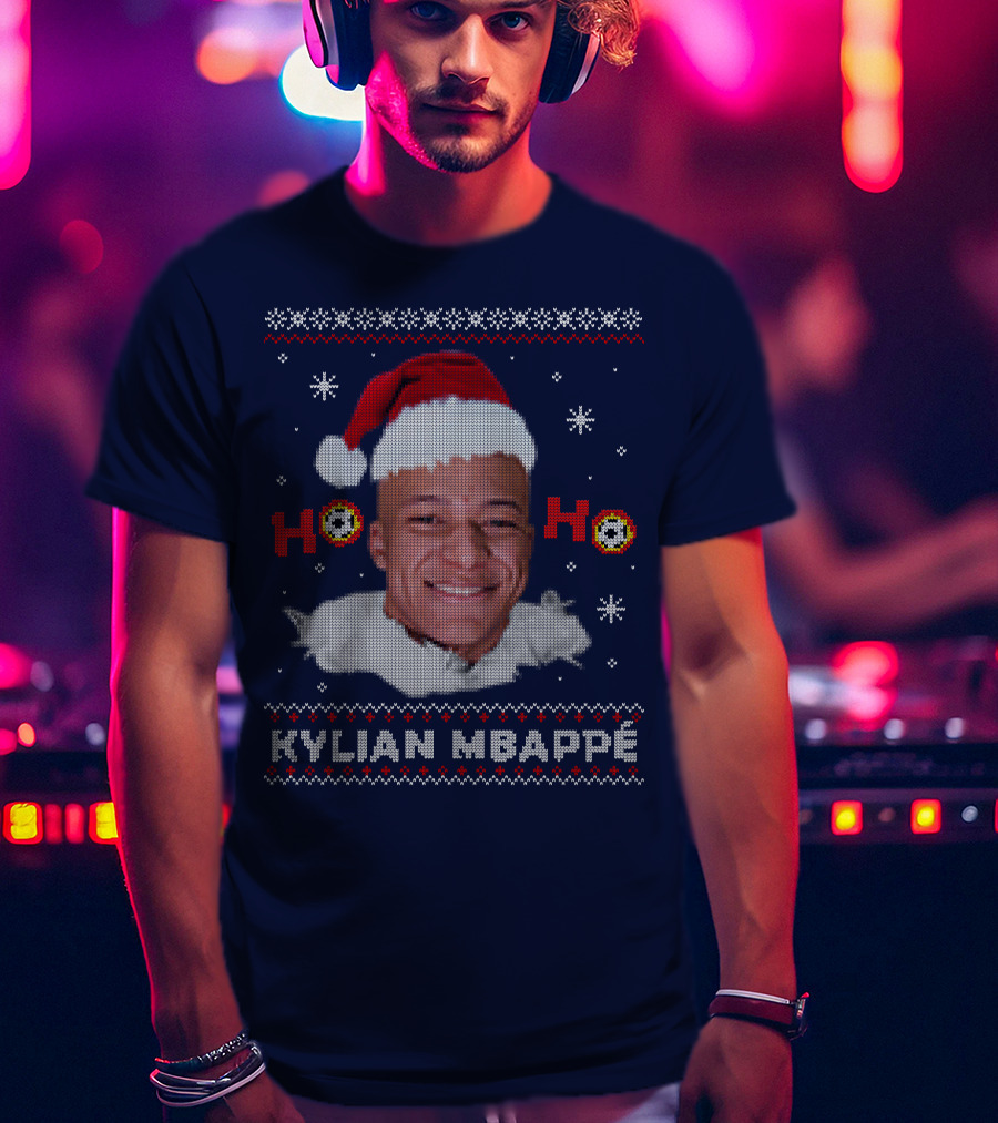 Kylian Mbappe Ho Ho Christmas Santa Hat T-Shirt