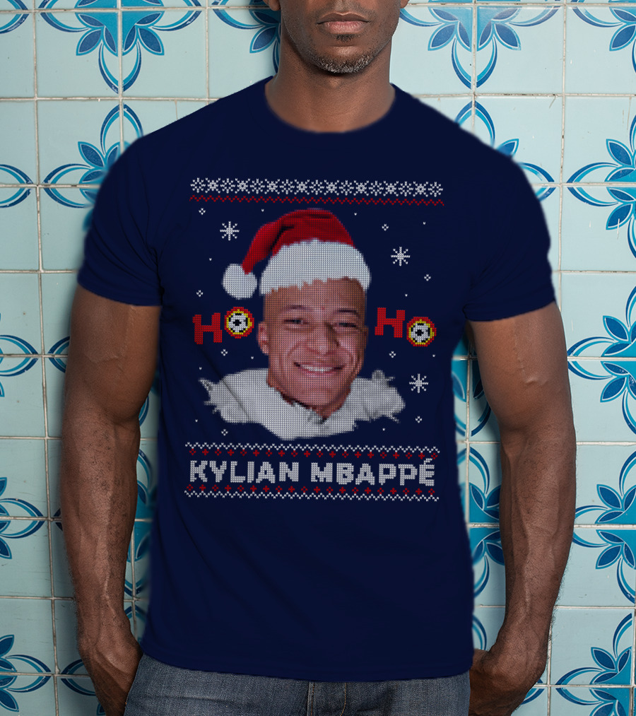 Kylian Mbappe Ho Ho Christmas Santa Hat T-Shirt