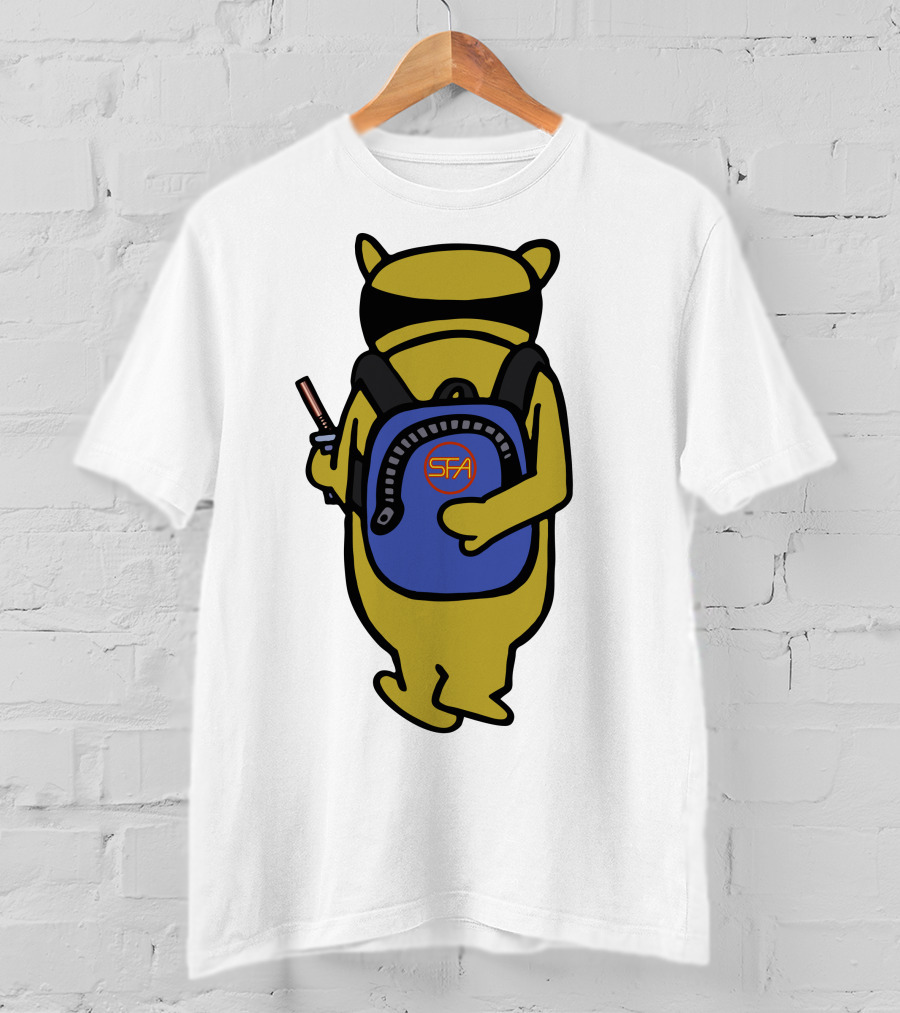 SFA Radiator Backpack Bear With Blue And Orange T-Shirt
