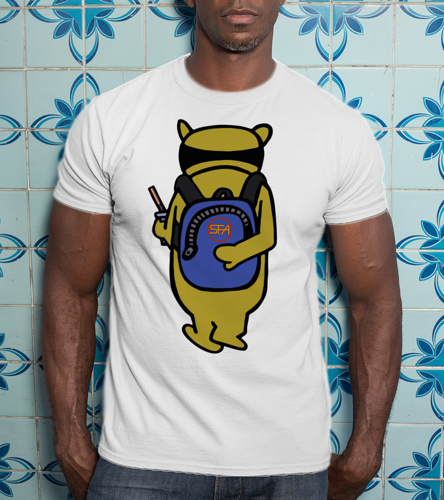 SFA Radiator Backpack Bear With Blue And Orange T-Shirt