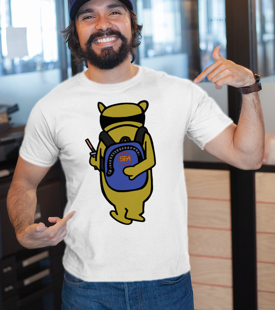 SFA Radiator Backpack Bear With Blue And Orange T-Shirt