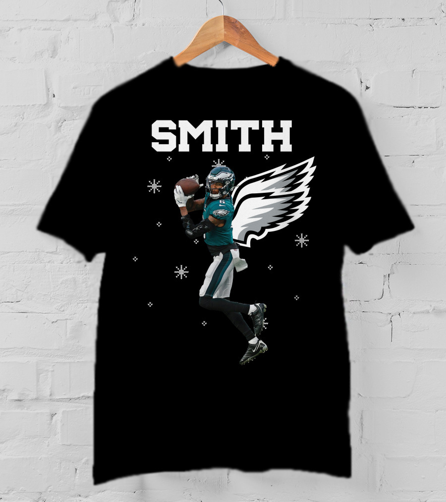 Smith DeVonta Eagles Wings Christmas PE T-Shirt