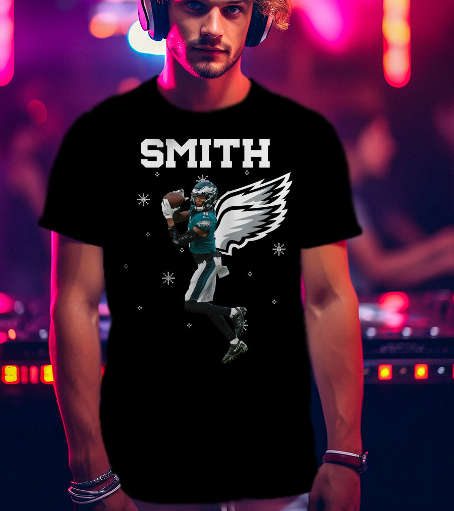 Smith DeVonta Eagles Wings Christmas PE T-Shirt