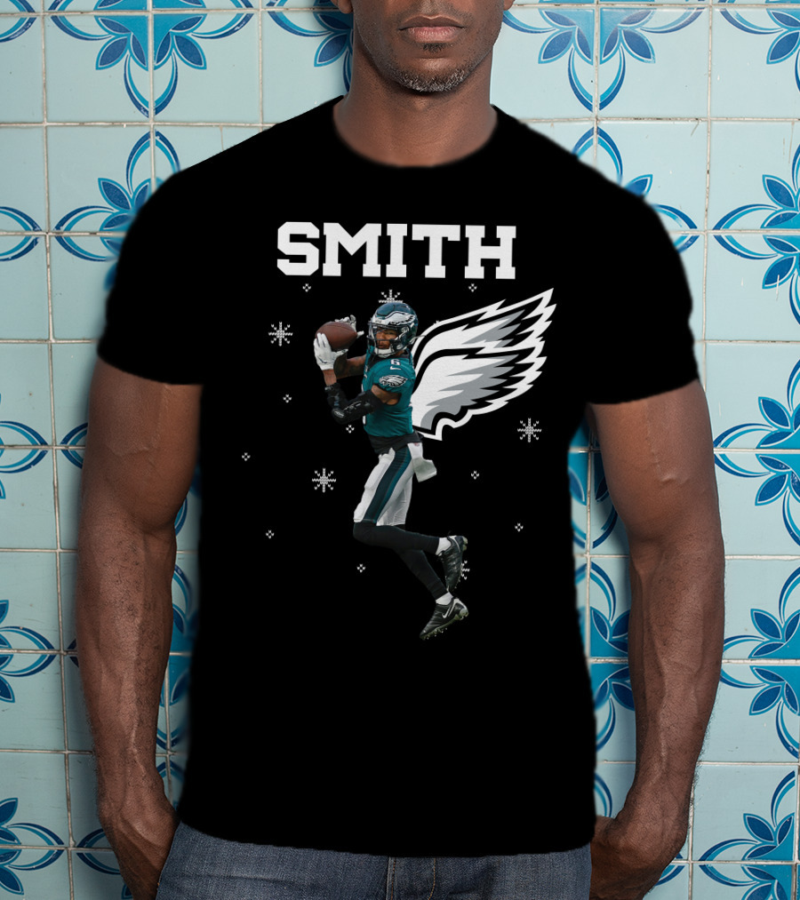 Smith DeVonta Eagles Wings Christmas PE T-Shirt