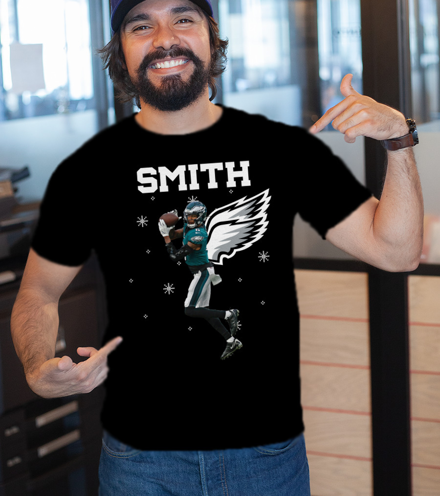 Smith DeVonta Eagles Wings Christmas PE T-Shirt