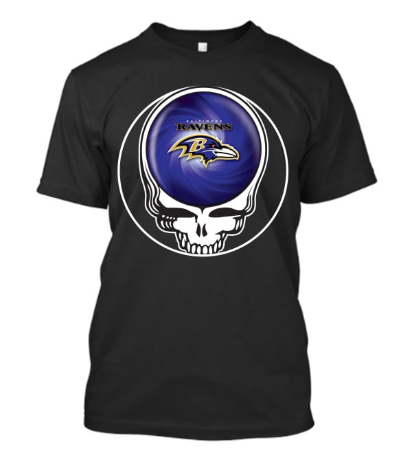Baltimore Ravens Grateful Dead Skull T-Shirt