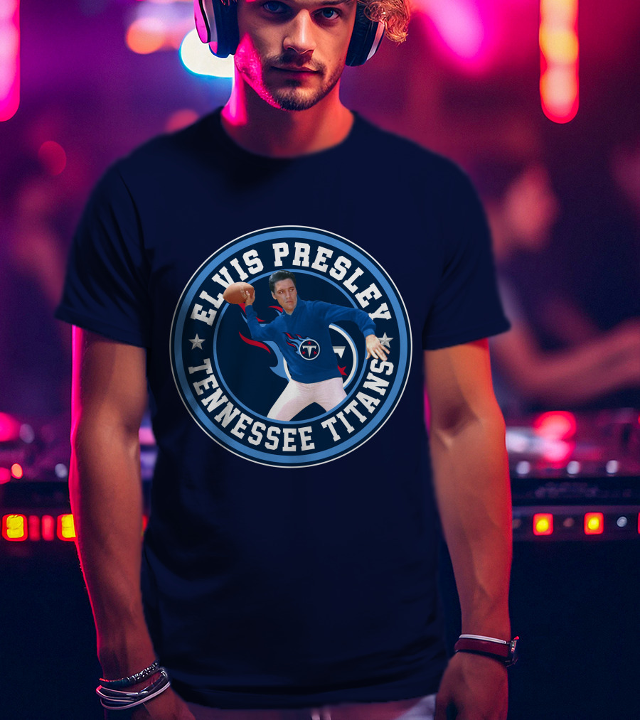 Elvis Presley Tennessee Titans Football T-Shirt