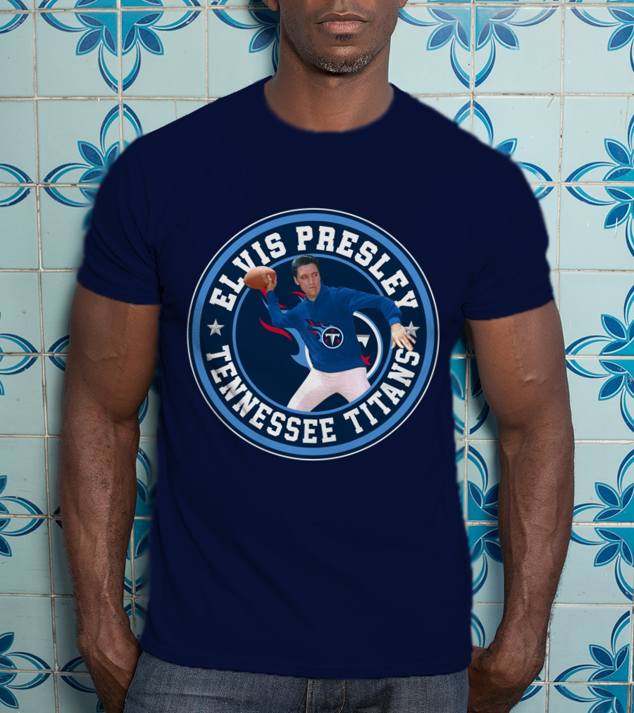 Elvis Presley Tennessee Titans Football T-Shirt