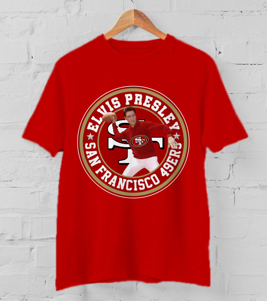 Elvis Presley San Francisco 49ers Football Player Circle T-Shirt