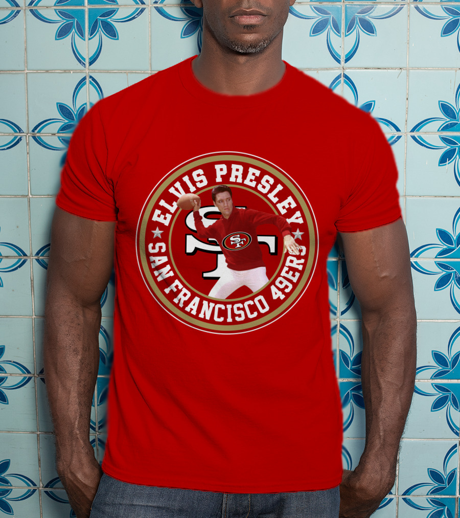 Elvis Presley San Francisco 49ers Football Player Circle T-Shirt