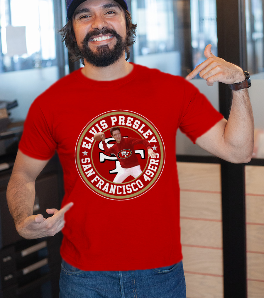 Elvis Presley San Francisco 49ers Football Player Circle T-Shirt