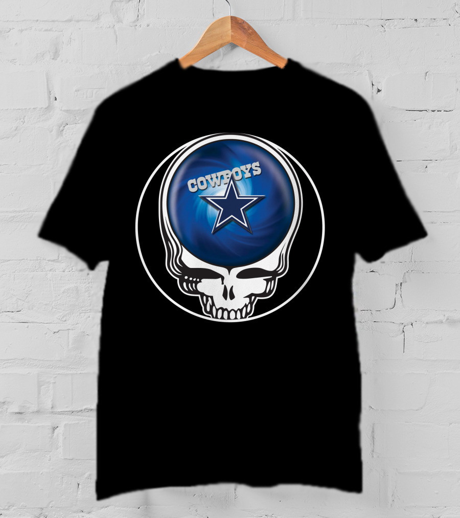 Cowboys Star Skull Blue Background T-Shirt