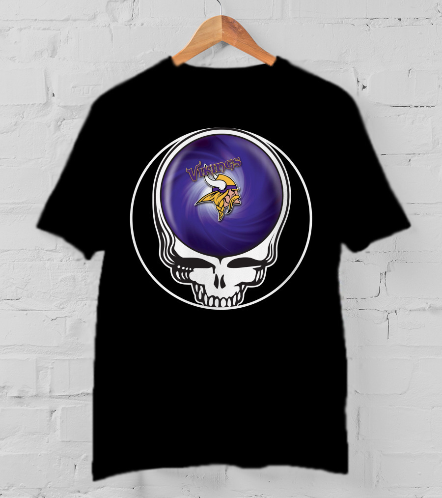 Minnesota Vikings Grateful Dead Skull Collaboration T-Shirt