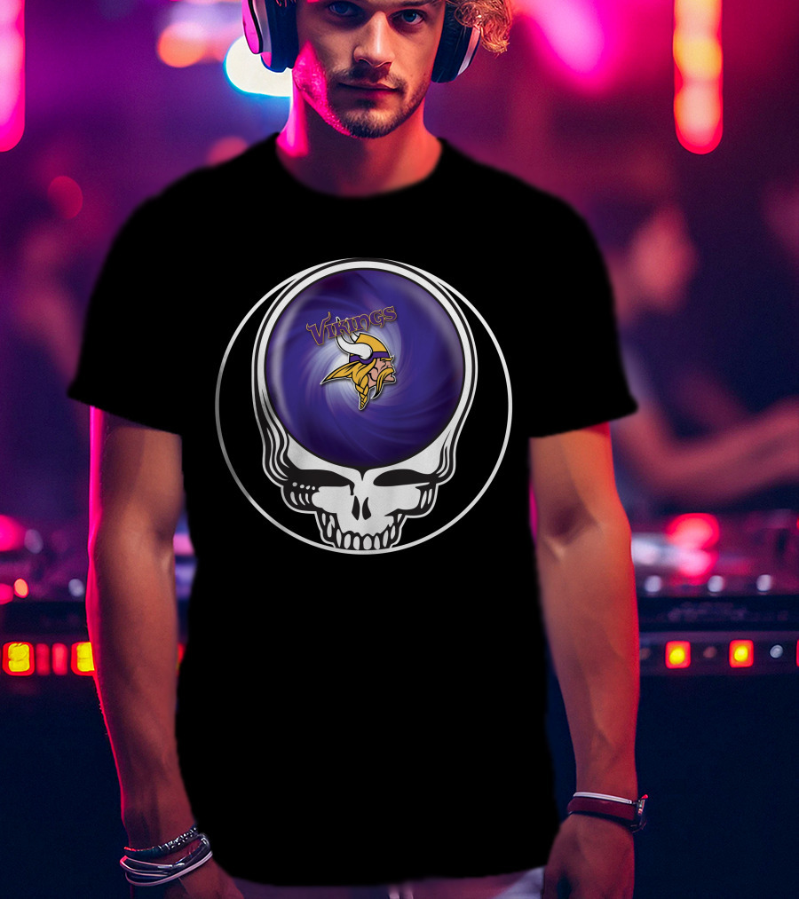 Minnesota Vikings Grateful Dead Skull Collaboration T-Shirt