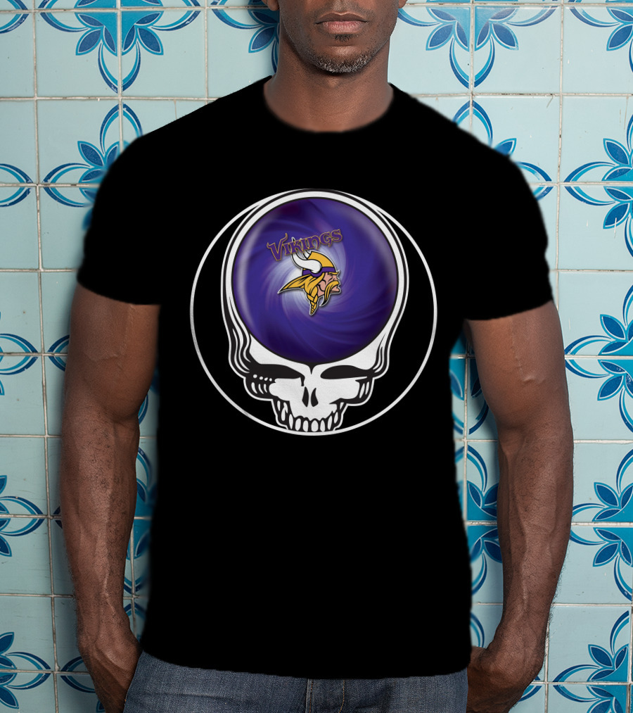 Minnesota Vikings Grateful Dead Skull Collaboration T-Shirt
