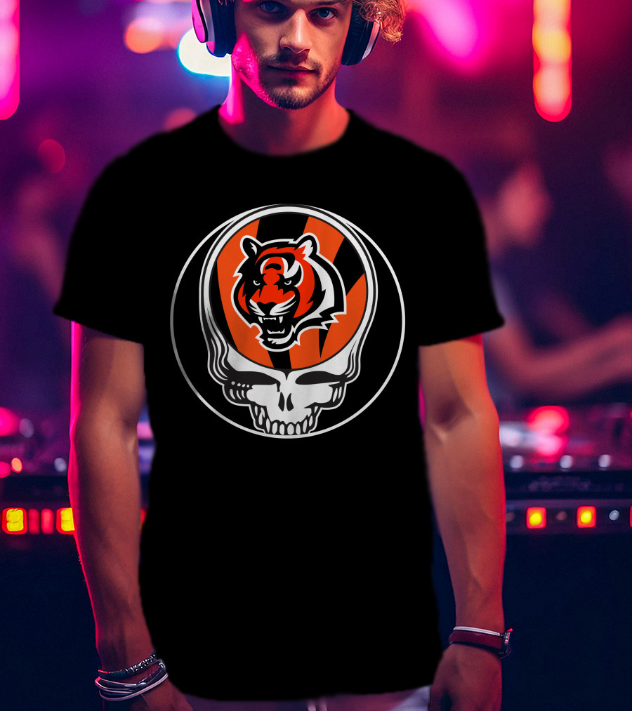 Cincinnati Bengals Skull Tiger T-Shirt
