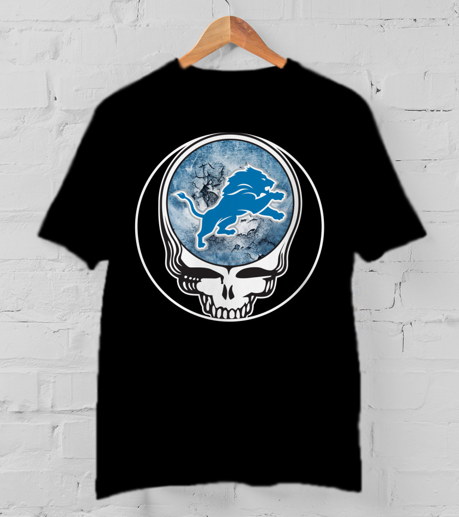 Detroit Lions Skull Logo Fusion T-Shirt