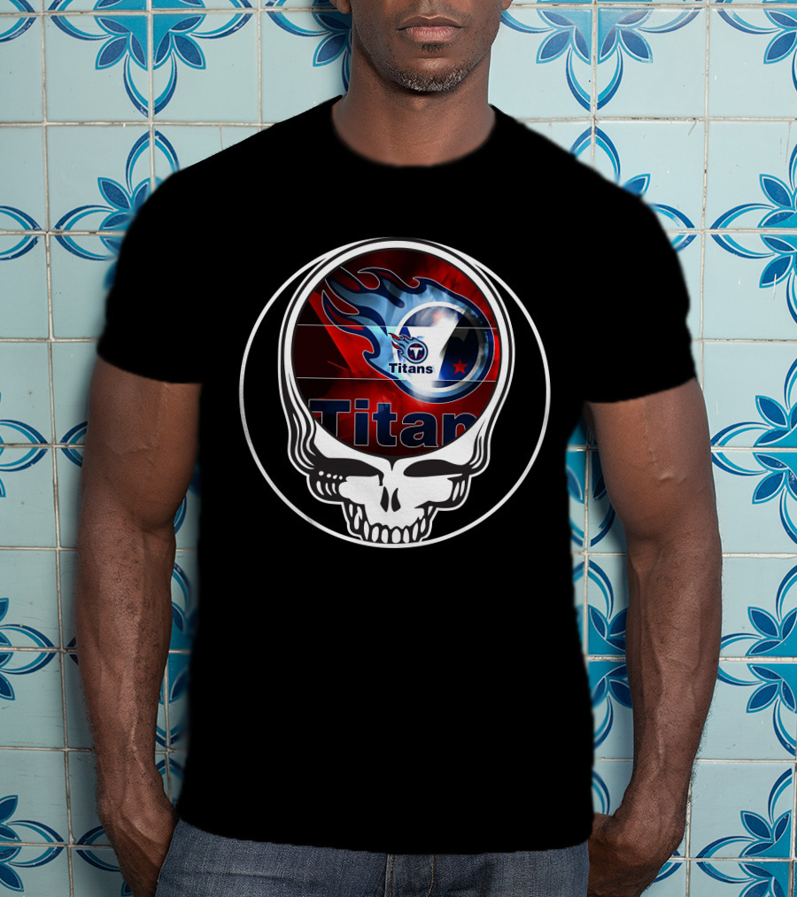 Tennessee Titans Skull Logo Fusion T-Shirt