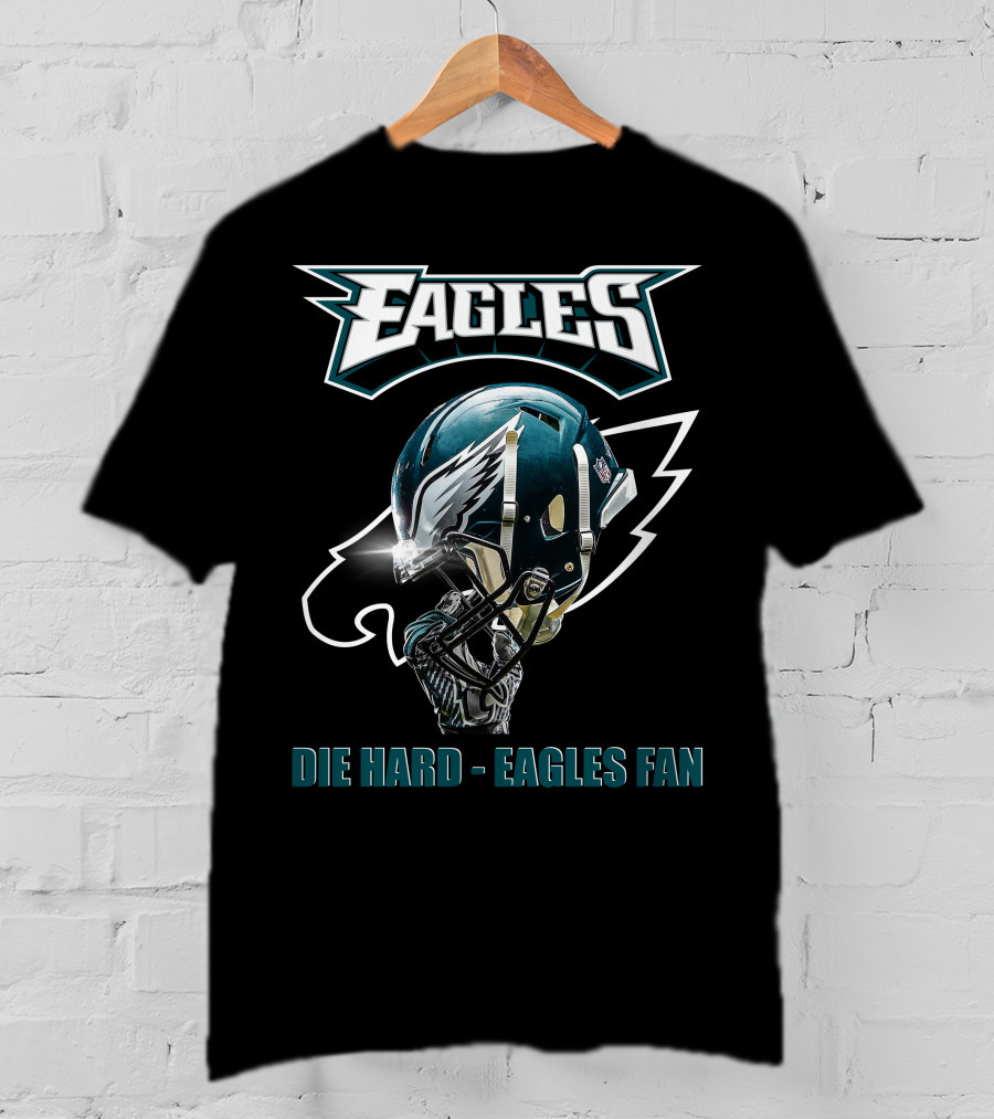 Die Hard Eagles Fan Football Helmet Eagles T-Shirt