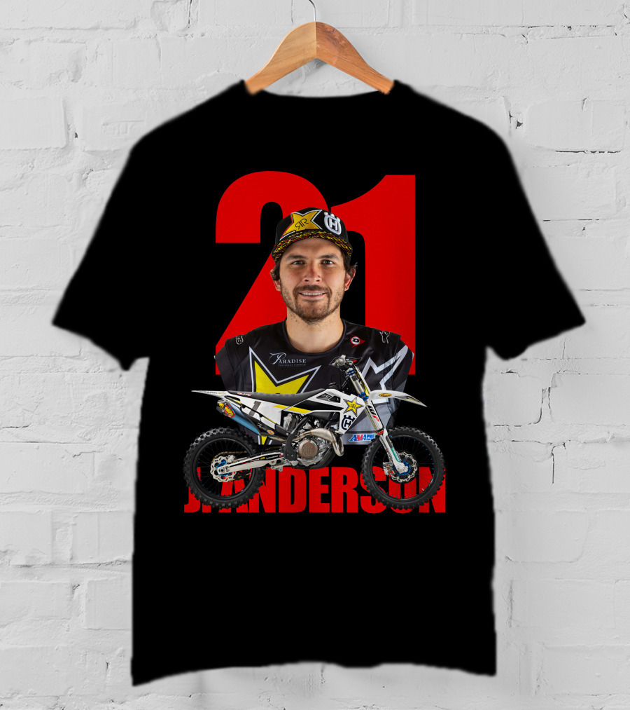 Jason Anderson 21 Motocross Star With Bike And Number T-Shirt