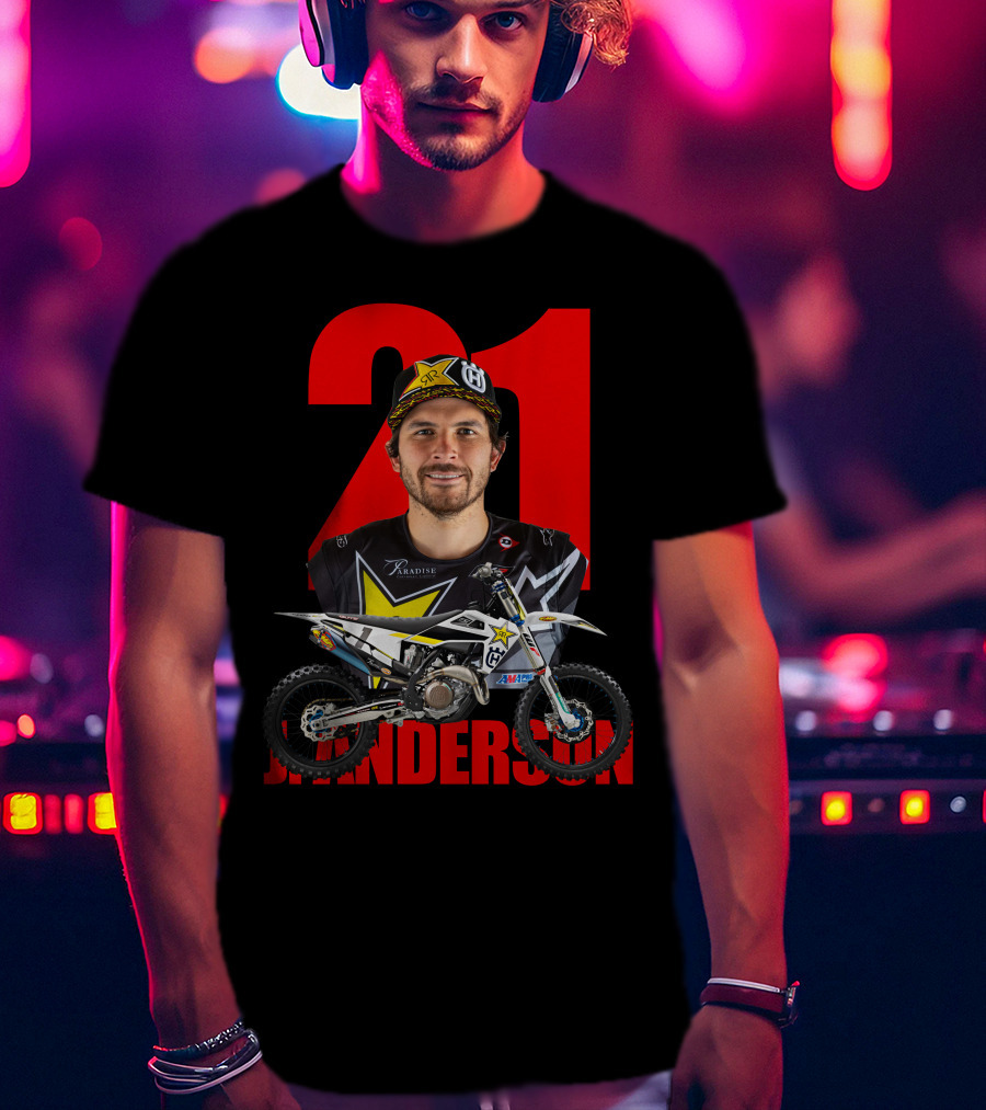 Jason Anderson 21 Motocross Star With Bike And Number T-Shirt