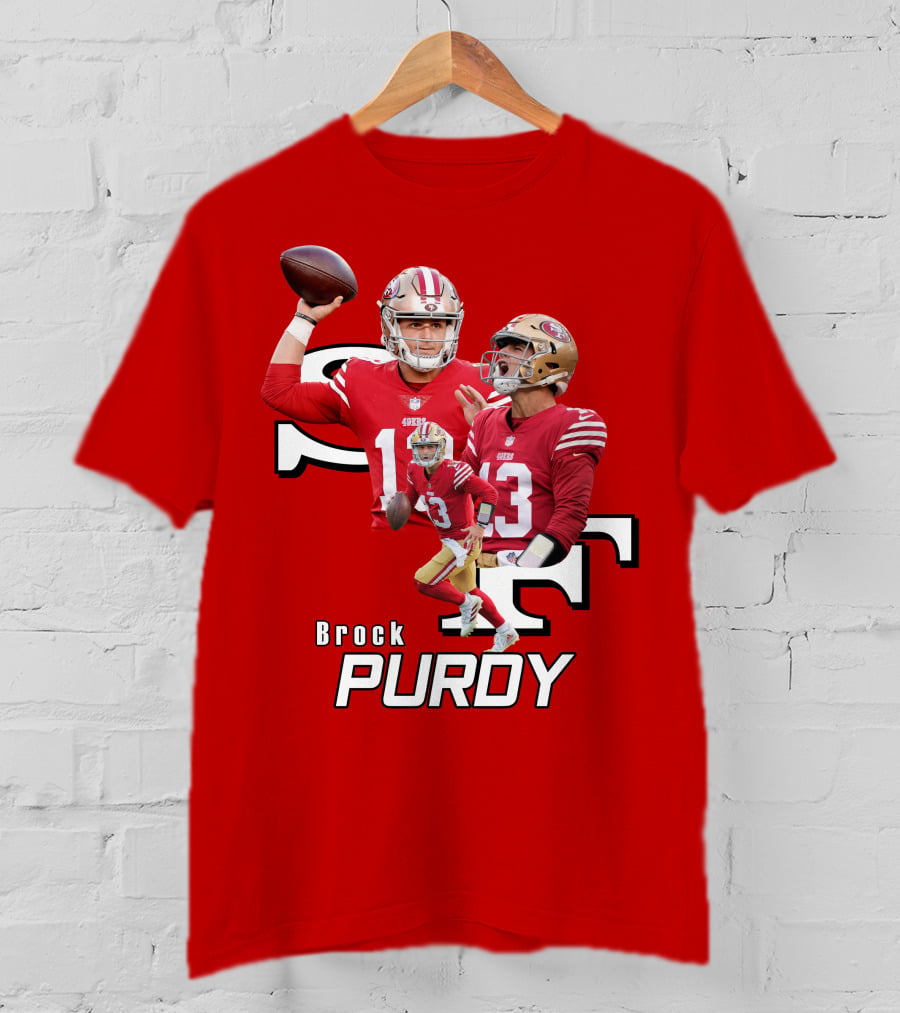 Brock Purdy NFL Quarterback Action Collage T-Shirt